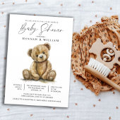 Waterverf Teddy Bear Baby shower Kaart