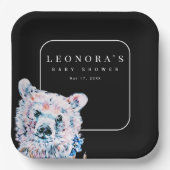 Waterverf Teddy Bear Baby shower Papier Bord (Voorkant)