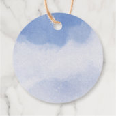 Waterverf Teddy Bear Blue-ballonventilator Bedankjes Labels (Achterkant)