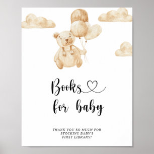 Waterverf Teddy Bear , boeken voor baby poster