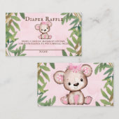 Waterverf Teddy Bear Diaper Raffle Visitekaartje (Voorkant / Achterkant)