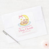 Waterverf Teddy Bear Shower Roze Boekplaat Labels (Envelop)