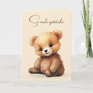 Waterverf Teddy Bear Vriendschap Kaart