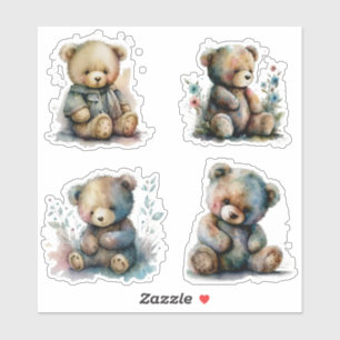 Waterverf  Teddy Bears Sticker Collectie
