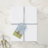 Waterverf teddybeer, avontuurlijk dank je cadeaulabel (Met Touw)