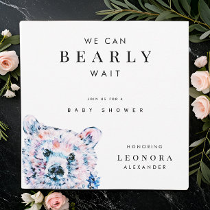 Waterverf Teddybeer Baby Shower Kaart