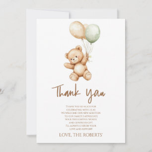 Waterverf Teddybeer Bedankkaart