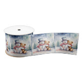 Waterverf teddybeer en sneeuwman lint (Spoel)