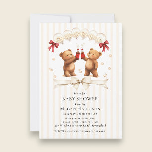 Waterverf Teddybeer "Klaar om te barsten" Baby Sho Kaart