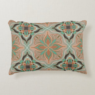 Waterverf Tegel Marokkaanse pasta Floral Accent Kussen
