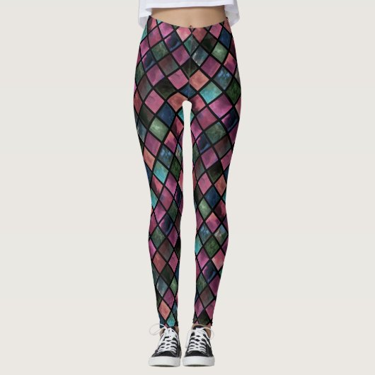 Waterverf, tegels leggings (Voorkant)