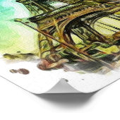 Waterverf tekening, eiffeltoren Parijs Poster (Hoek)