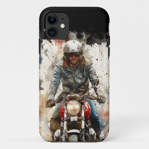 Waterverf tekening MotoBikers iPhone 11 Hoesje