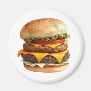 Waterverf tekening van Cheeseburger Magneet