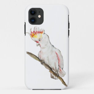 Waterverf tekening van een kaketoe papegaai iPhone 11 hoesje