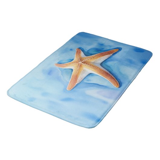 Waterverf Tekening van Starfish Badmat (Gekanteld)