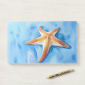 Waterverf Tekening van Starfish Post-it® Notes (Op bureau)