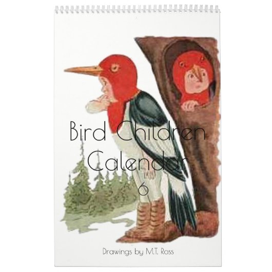  Waterverf Tekeningen vogel Kinderen 6 Kalender (Hoes)