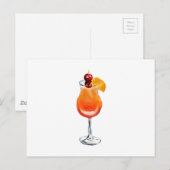 Waterverf Tequila Sunrise Cocktail Briefkaart (Voorkant / Achterkant)