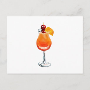 Waterverf Tequila Sunrise Cocktail Briefkaart