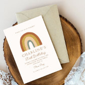 Waterverf Terracota Regenboog Eenvoudig 1e Verjaar Kaart