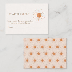 Waterverf Terracota Sun Retro Luier Raffle Informatiekaartje