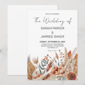 Waterverf Terracotta Bloemen Bruiloft Kaart (Voorkant / Achterkant)