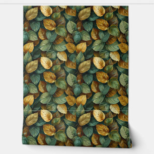 Waterverf terracotta oranje gele salie herfst behang