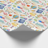 Waterverf Terug naar school Cadeaupapier (Hoek)