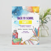 Waterverf Terug naar school Kaart (Staand voorkant)