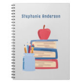 Waterverf Terug naar school Monogram Naam Sketchbo Notitieboek (Voorkant)