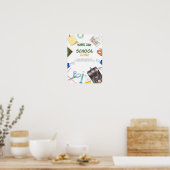 Waterverf Terug naar school Poster (Keuken)