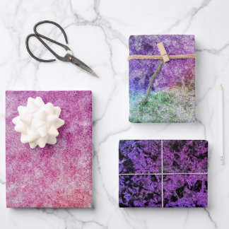Waterverf Textuur Paarse Violet Regenboog Inpakpapier Vel