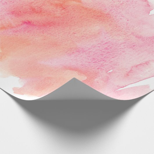 Waterverf textuur roze sinaasappel cadeaupapier (Hoek)