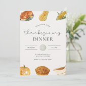 Waterverf Thanksgiving Kaart (Staand voorkant)