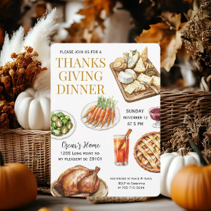 Waterverf Thanksgiving Kaart