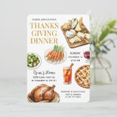 Waterverf Thanksgiving Kaart (Staand voorkant)