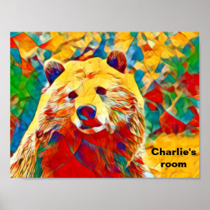 Waterverf Thema Colorful Digital Beer Wall Poster