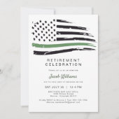 Waterverf Thin Gre Line Flag Pensioen Partij Kaart (Voorkant)