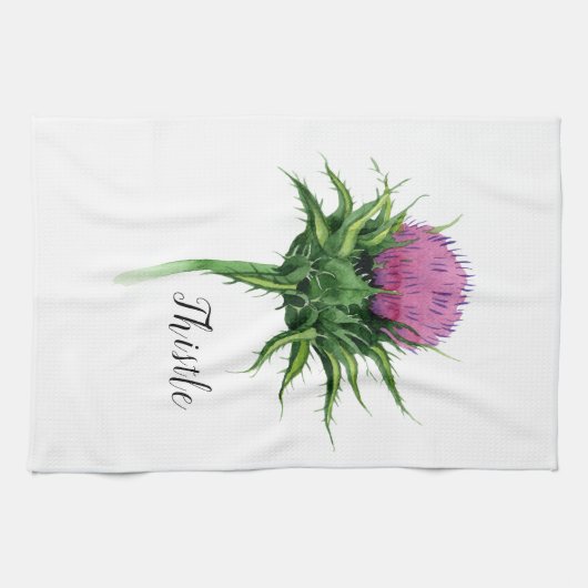 Waterverf Thistle Theedoek (Horizontaal)