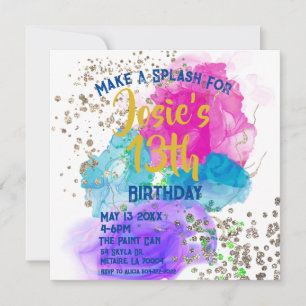 Waterverf Tie Dye Paint Splash Birthday