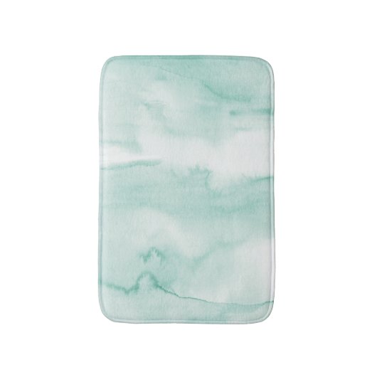 Waterverf Tie Dye Pastel Green Mint Bath Mat (Voorkant Verticaal)