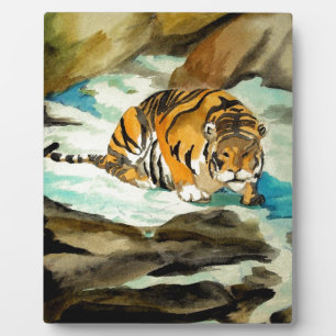 Waterverf Tiger Fotoplaat