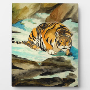Waterverf Tiger Fotoplaat