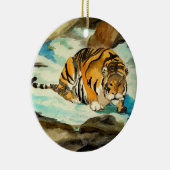 Waterverf Tiger Keramisch Ornament (Rechts)