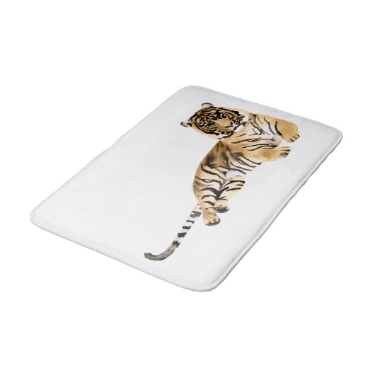 Waterverf Tiger Resting Badmat (Gekanteld)