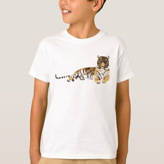 Waterverf Tiger Resting T-shirt (Voorkant)