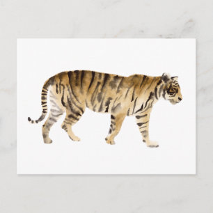 Waterverf Tiger Walking Briefkaart