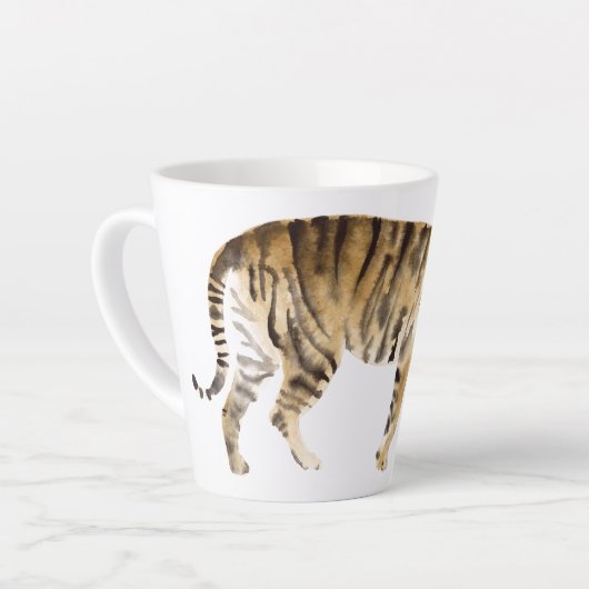 Waterverf Tiger Walking Latte Mok (Linkerhoek)