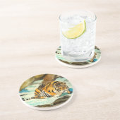 Waterverf Tiger Zandsteen Onderzetter (Zijkant)